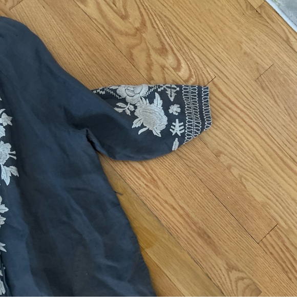 Johnny Was Carmelita Ornate Embroidery Firebird 100% Linen Peasant Midi Dress - Picture 8 of 8